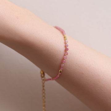 Pink opal beaded bracelet